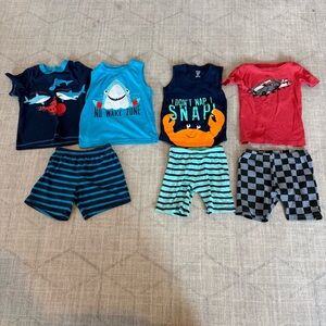 Colorful Kids' Graphic T-Shirts and Shorts Pj Pajama Summer Set